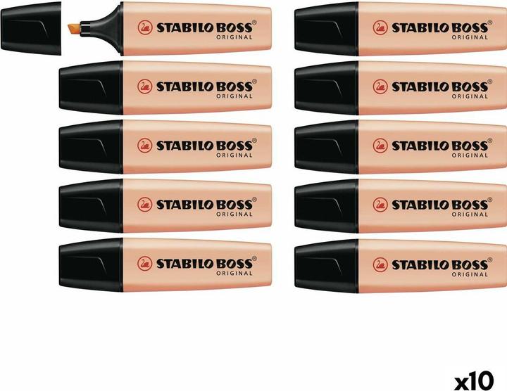 Produktbild STABILO Textmarker - BOSS ORIGINAL Pastel - 10er Pack - cremige Pfirsichfarbe (Pfirsich, 5 mm, 10 x)