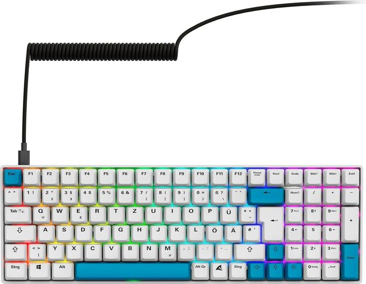 Actual product image Sharkoon SKILLER SGK50 S2 PBT (white, DE layout, Gateron G Pro 3.0 Yellow) (DE, Cable, Wireless)