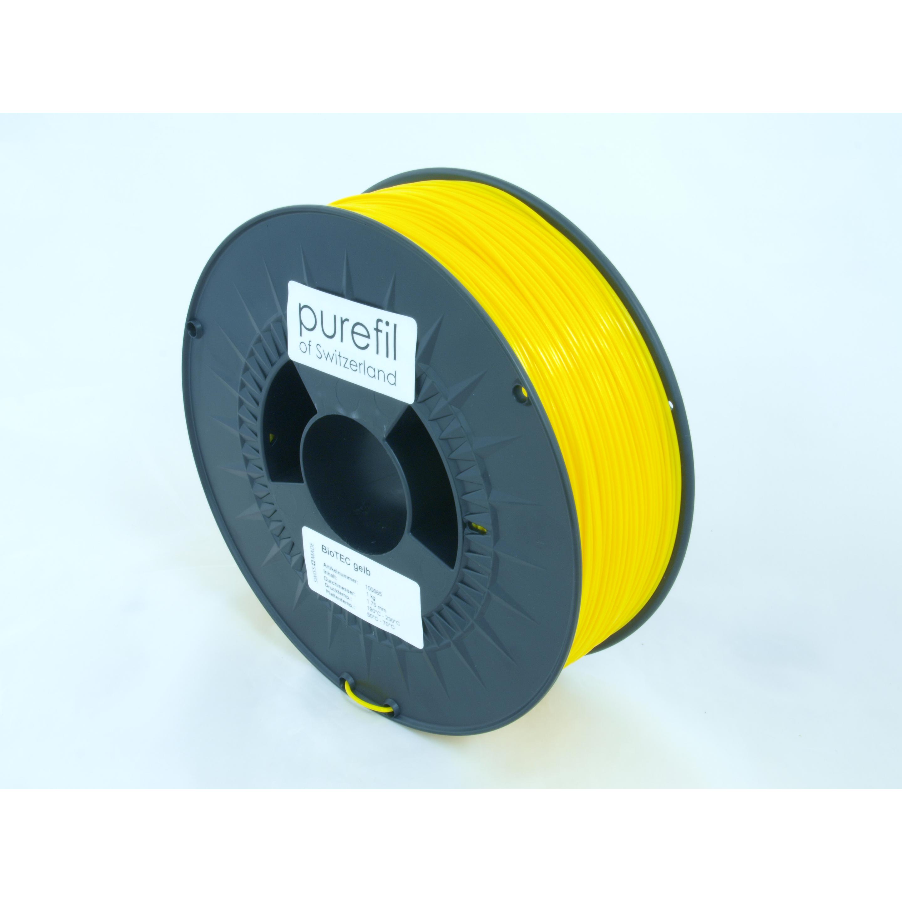 Thumbnail - Purefil Filament (bioTEC, 1.75 mm, 1000 g, Gelb), 3D Filament, Gelb