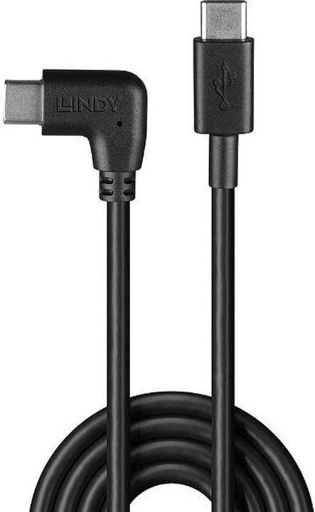Produktbild Lindy 0,5m USB 2.0 Typ C Kabel 90 gewinkelt (0.50 m, USB 2.0, 60 W)