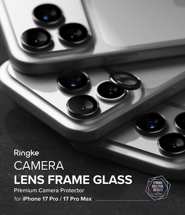 Produktbild Ringke - Camera Lens Frame Glass - iPhone 17 Pro / iPhone 17 Pro Max - Black (2 Stk., Apple iPhone 17 Pro, Apple iPhone 17 Pro Max)