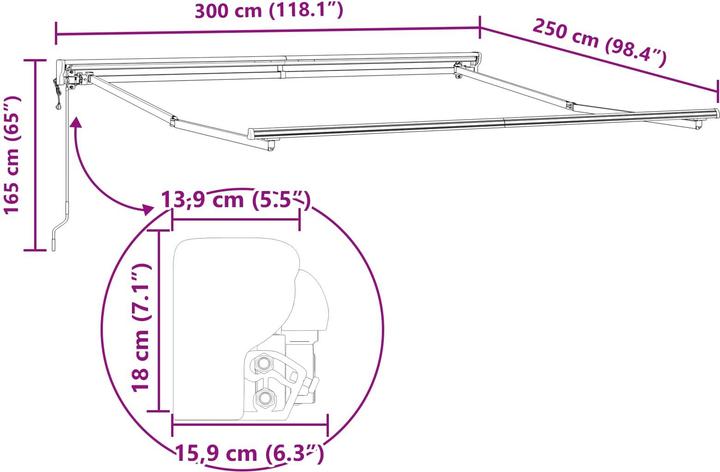 Produktbild vidaXL Aussenschattierung (2.50 m)