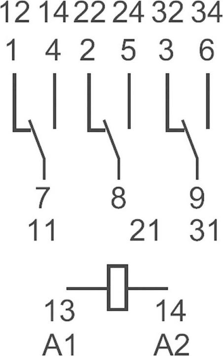 Nährwerte und Zutaten Finder Steckrelais 24VDC 3 Wechsler Serie 55