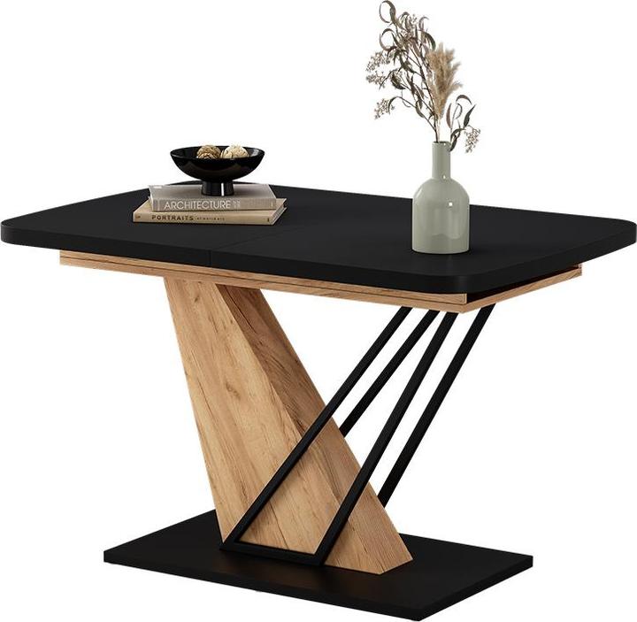Produktbild Vicco Esstisch Fenaro, Schwarz/Goldkraft Eiche/Goldkraft Eiche, 120 x 80 cm ausziehbar (80 x 120 x 77.40 cm)