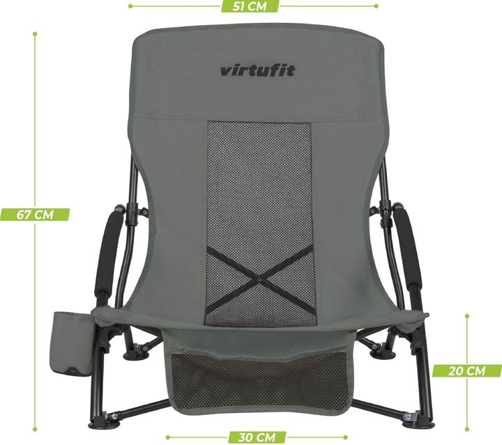 Produktbild Virtufit Sedia da spiaggia pieghevole - Grigia