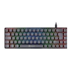 Gamiac TKL69G SF Gaming Tastatur, Kailh Red Switches, RGB - schwarz/grau (Germania, Cablato), Tastiera, Nero, Grigio