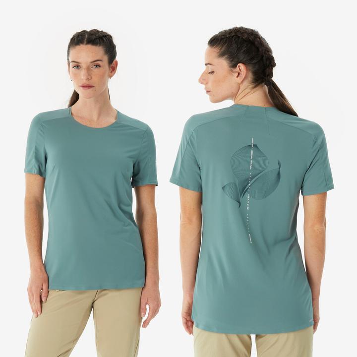 Actual product image Quechua Kurzarmshirt Damen Wander synthetisch Polyester (XL)