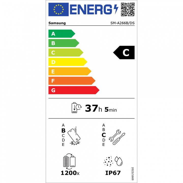 Energie-Label Samsung Galaxy A26 (128 GB, Mint, 6.70", Dual SIM, 5G)