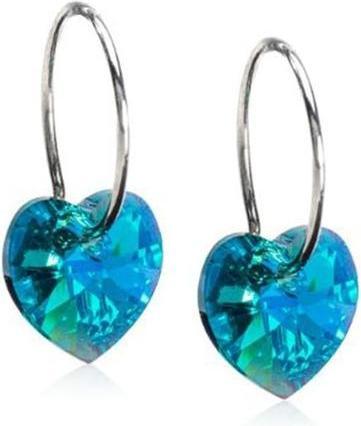 Blomdahl Hypoallergenic Natural Titanium Crystal Heart Pendant Earrings (Naturliches Titan)