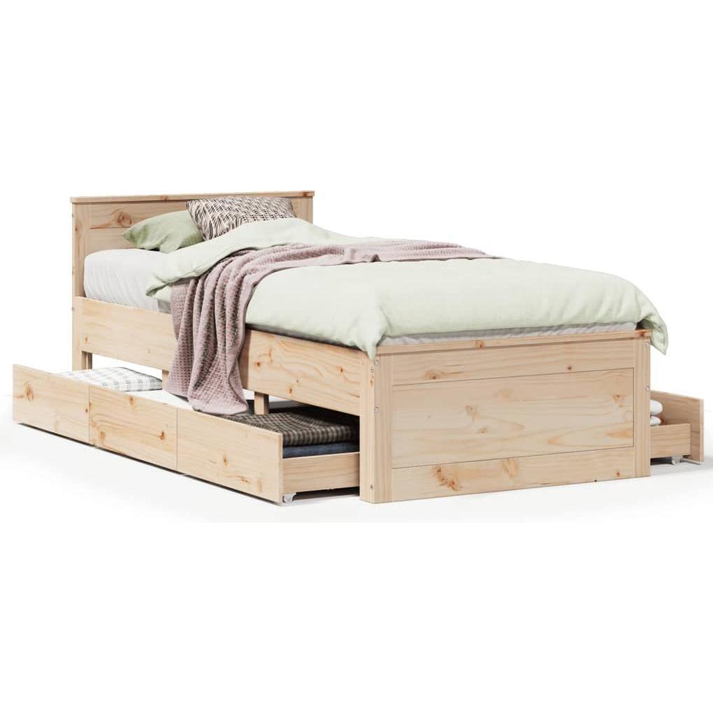 VidaXL, Bett, Bett ohne Matratze mit Kopfteil (75 x 190 cm)