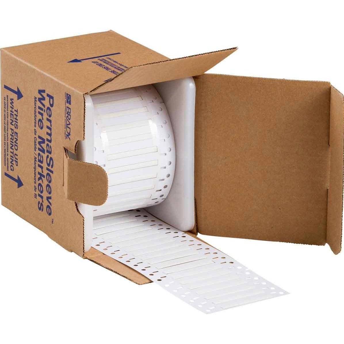 Brady, Etiketten, 3PS-094-2-WT-2, B-342, Permasleeve, wärmeschrumpfd. Polyolefin, Weiss, 25,4 x 4,6mm, für Kabe