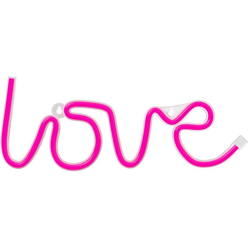 Forever Light, Weihnachtsbeleuchtung, Neon LED Licht LOVE rosa Fledermaus + USB FLNEO5