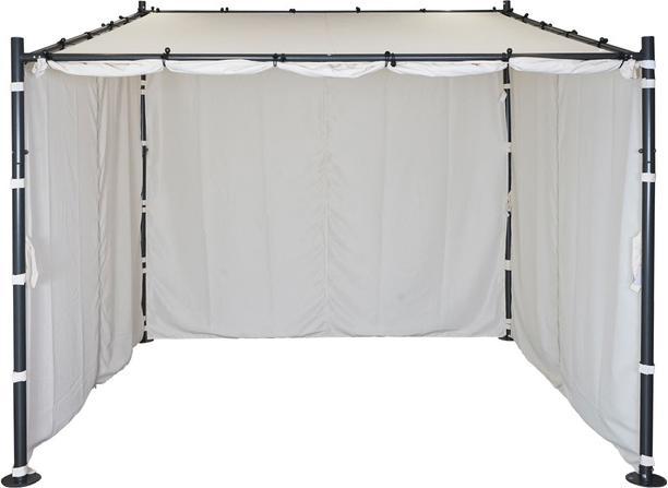 Produktbild Swisshandel24 4er-Set Seitenwand für Pergola, Ersatzseitenwand Pavillon, 3x3m Polyester creme (275 cm, 293 cm)