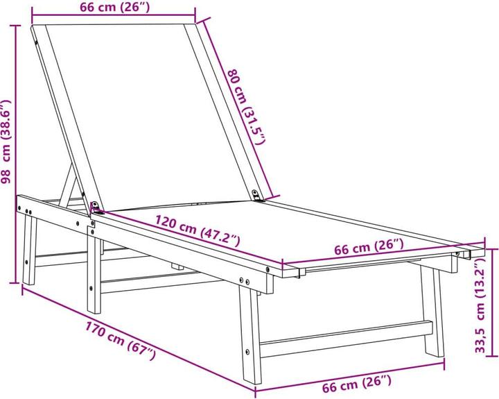 Immagine prodotto vidaXL Sonnenliege (170 cm)