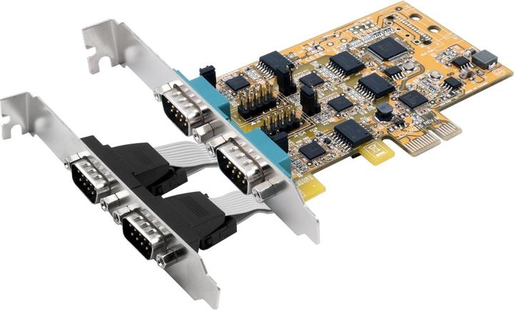 Produktbild Exsys 4S Seriell RS-232/422/485 PCIe Karte Surge Protection & Optical Isolation (FTDI Chip-Set)