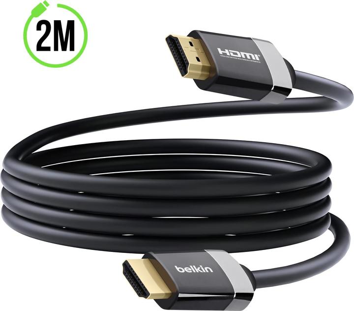 Actual product image Belkin High Speed HDMI 2m HDMI Cable HDMI Type A (Standard) Black (2 m, HDMI)