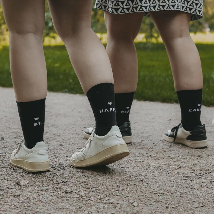 Produktbild Eulenschnitt Socken be happy 39-42 schwarz - von (Einzelpack, 39 - 42)