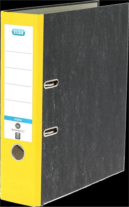 Produktbild Elba Ordner smart Wolkenmarmor, Rückenbreite: 80 mm, gelb DIN A4, Einband aus Wolkenmarmor-Papier, gekleb (A4, 80 mm, 1 Stk.)
