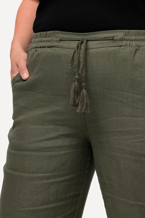 Produktbild Ulla Popken Leinenhose Mary, Elastikbund, weites, gerades Bein (44)
