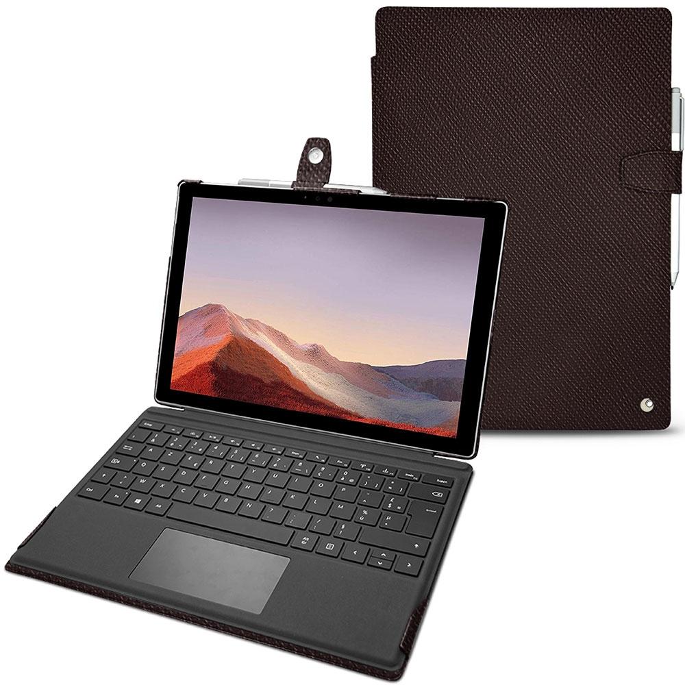 Noreve Lederschutzhülle (Microsoft Surface Pro 7), Tablet Hülle, Braun