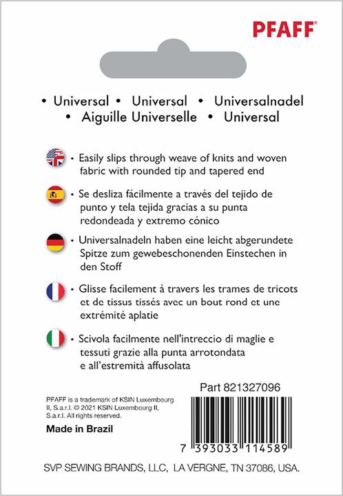 Energy Label Pfaff PF UNIVERSAL NEEDLE 100/16 10PK