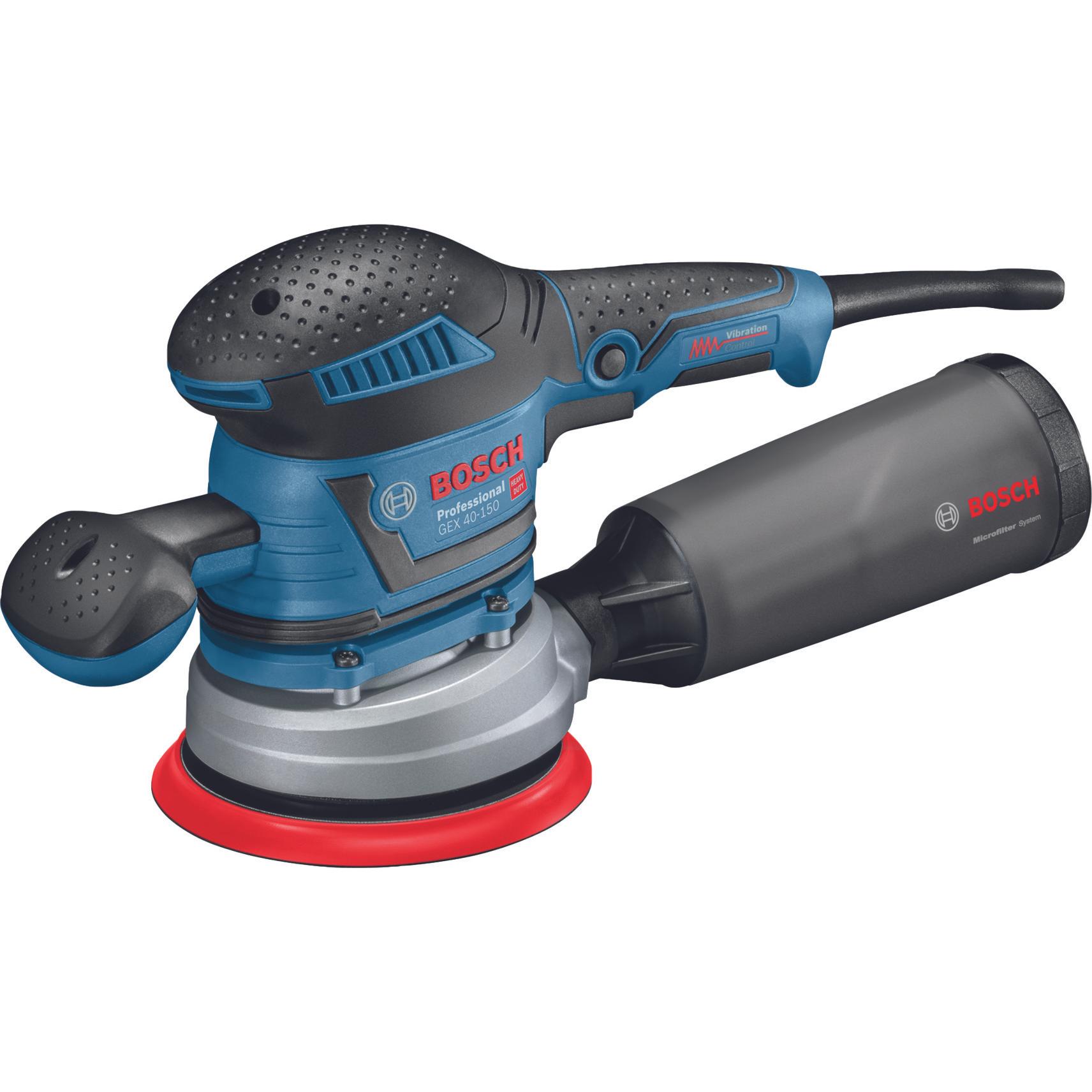 Bosch Professional, Schleifmaschine + Poliermaschine, GEX 40-150 (Exzenterschleifer, 400 W)