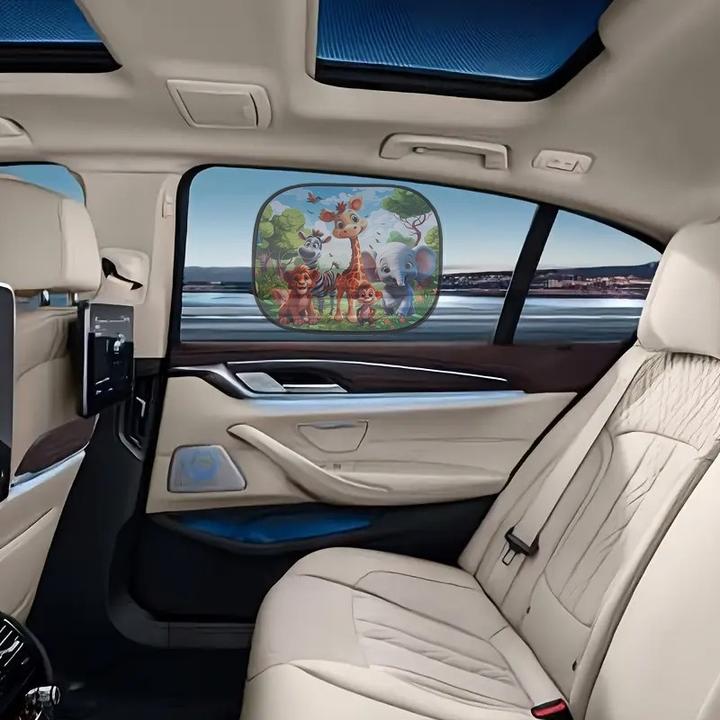 Produktbild ASMI Auto Sonnenschutz für Kinder – 2 Stück Safari-Tiere