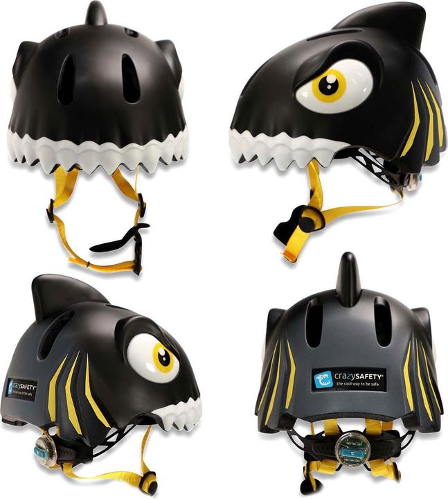 Produktbild Crazy Safety Shark Bicycle Helmet - Black (100501-06-01) (49 - 55 cm)