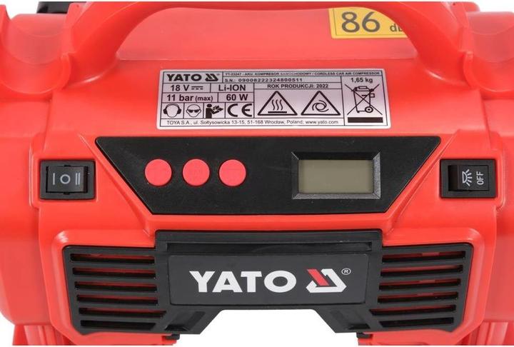 Image du produit Yato COMPRESSEUR 18V 11 BAR 21 l/min BEZ AKUMULATORA I ŁADOWARKI (11 bar, 21 l)