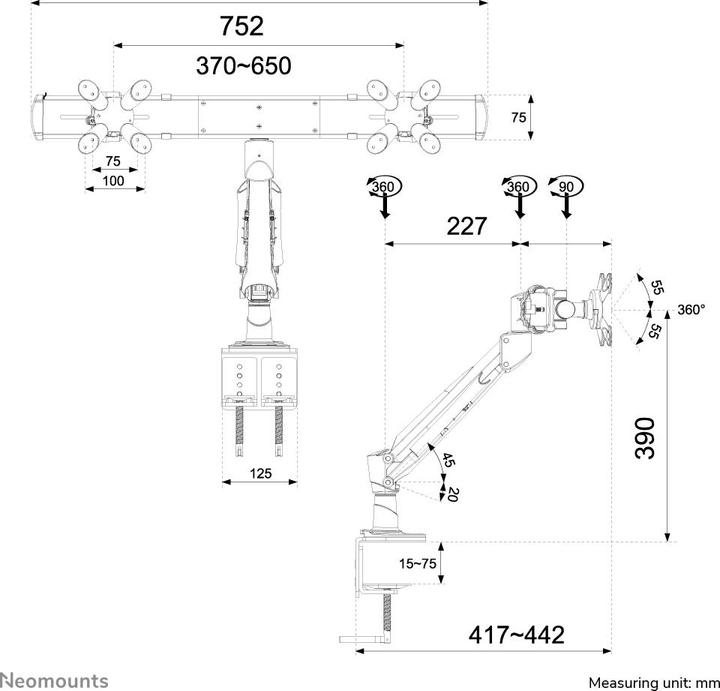 Actual product image Neomounts FPMA-D940D monitor table mount (Table, 24", 15 kg)