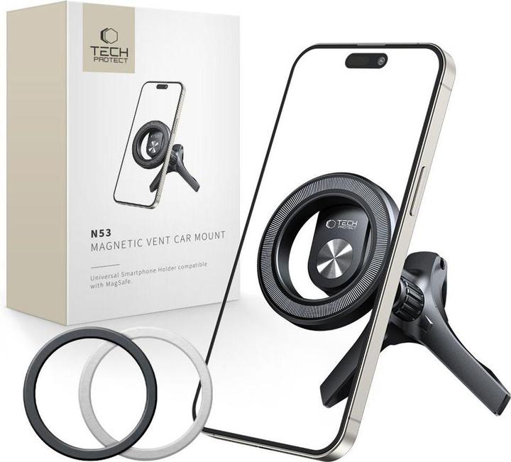 Productafbeelding Tech-Protect N53 Car Air Vent Holder with MagSafe Rings - Black