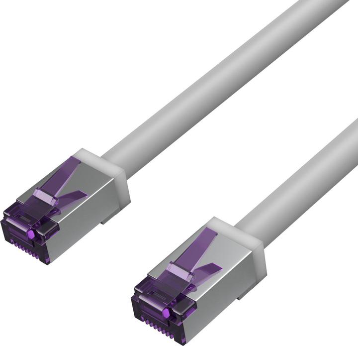 Produktbild Flexline ®-Patchkabel cat. 6A S/FTP, hochflexibel, kurze Bauform, PIMF, 500MHz, grau, 0,15m (S/FTP, CAT6a, 0.15 m)