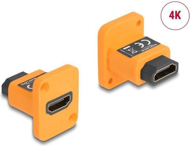 Image du produit Delock Module de type D HDMI-A femelle à femelle 4K orange (HDMI, 3.30 cm)