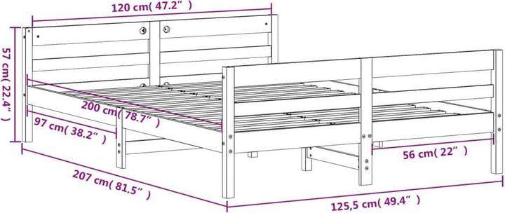 Image du produit vidaXL Bettrahmen (120 x 200 cm)