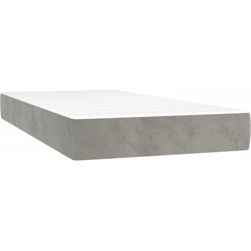 VidaXL, Matratze, Taschenfederkernmatratze für Kinder Hellgrau 80 x 160 cm Samt (80 x 160 cm, Federkern)