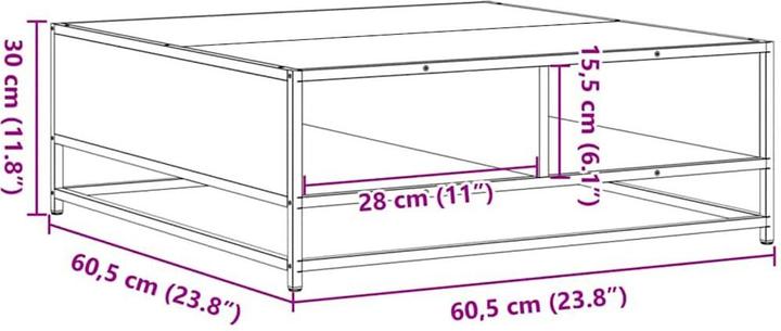 Image du produit vidaXL Couchtisch (60.50 x 60.50 x 30 cm)