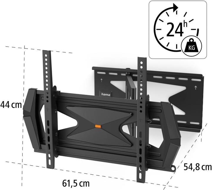 Image du produit Hama Support TV mural, pivotant, inclinable, antivol, 165 cm (65"), 40 kg (Mur, 40 kg, 32" - 65")