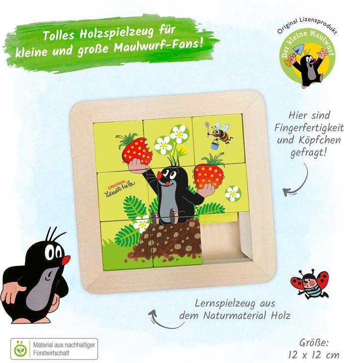 Actual product image Wooden sliding puzzle Little Mole