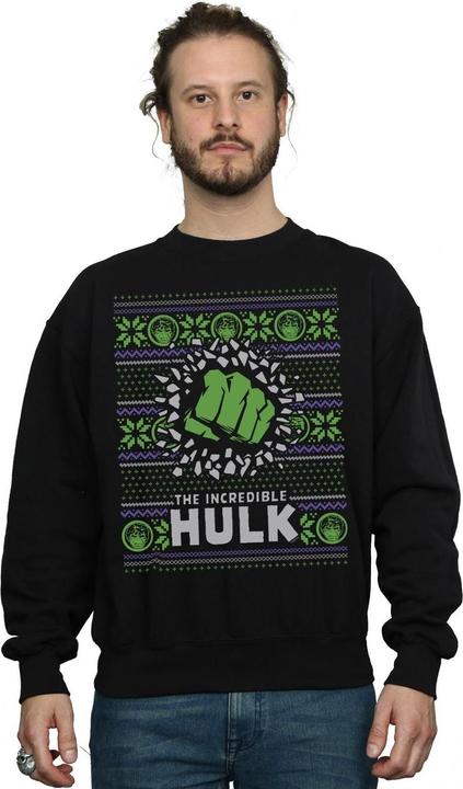 Actual product image Mens Incredible Hulk Fair Isle Sweatshirt (XXL)