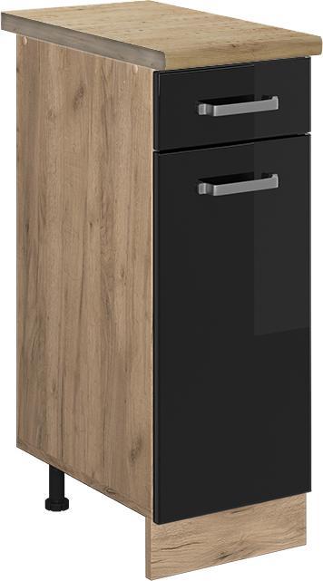 Goldkraft Eiche, Schwarz Hochglanz