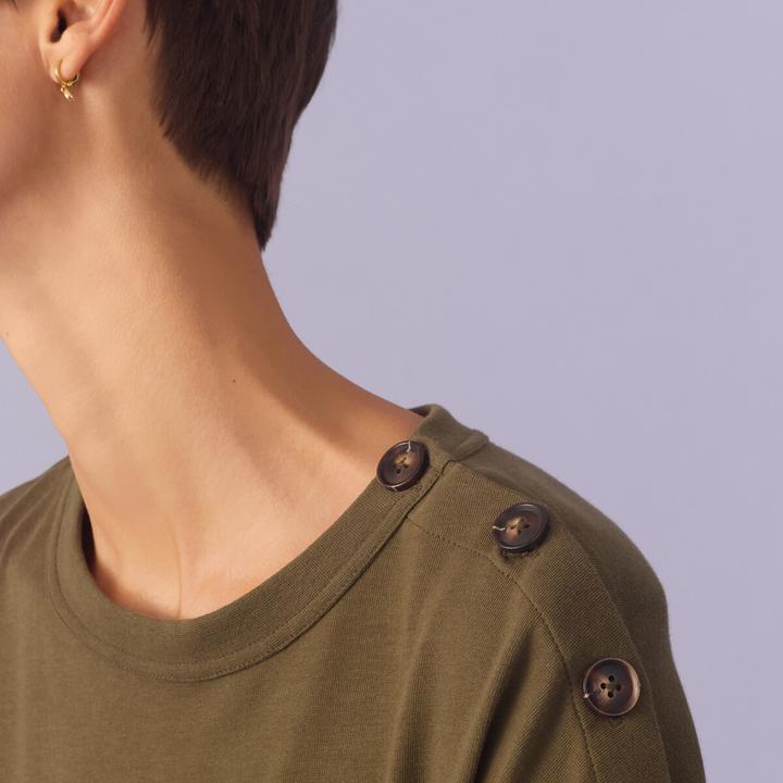 Image du produit La Redoute Collections Longue robe en jersey avec patte de boutonnage sur l'épaule (M)