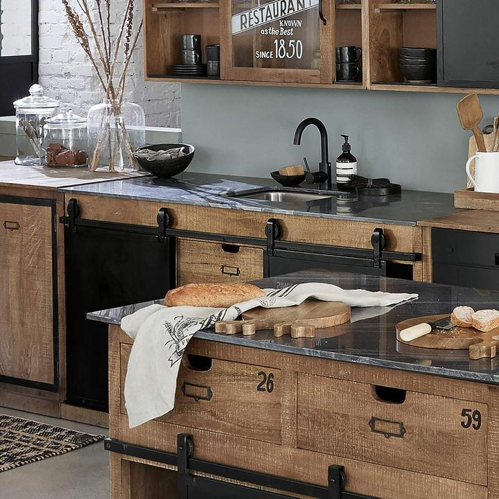 Actual product image Loberon Kitchen washbasin Oakland brown/black