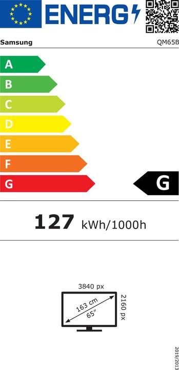 Energy Label Samsung QM65B (3840 x 2160 Pixels, 65")