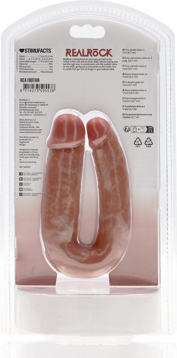 Produktbild RealRock U Shaped Double Dildo 5 / 12,7 cm - Tan