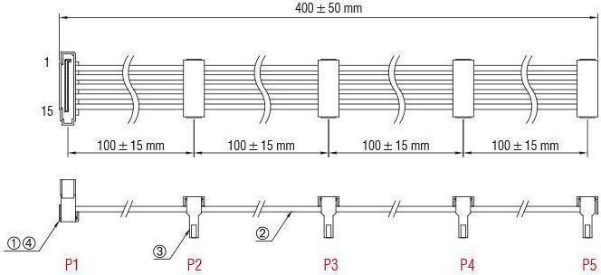 Produktbild Delock Stromkabel SATA - 4x SATA 0.4 m