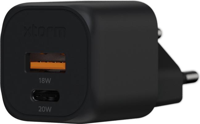 Image du produit Xtorm 1 x USB-C 20W, 1x USB-A 18W, ohne Kabel XEC020 black (20 W)