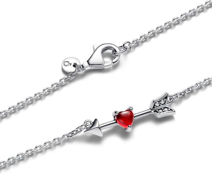 Immagine prodotto Pandora Collana Cuore con ciondolo Freccia e vetro di Murano (Argento 925, Vernice a smalto, 50 cm)