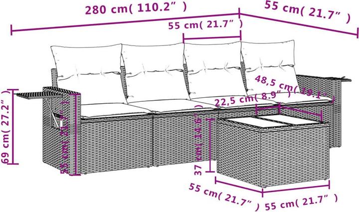 Produktbild vidaXL Garten Sofagarnitur