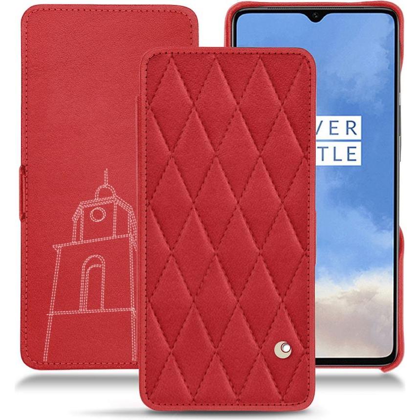 Thumbnail - Noreve Lederschutzhülle horizontal (OnePlus 7T), Smartphone Hülle, Rot