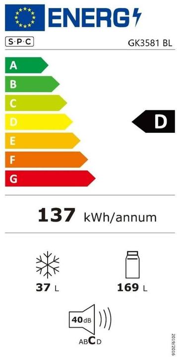 Energy Label SPC GK3581 BL (206 l)